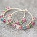 Hoop Earrings Colorful Tourmaline Luxury 14K Gold wire wrapped pastel multicolor organic design