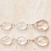 Luxury Long Dangle Earrings Quartz 14k Gold Champagne Cream pastel wedding bridal jewelry