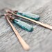 Long Boho Earrings Blue Kyanite Copper Rustic Tribal Woodland fashion rusteam