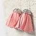 Tassel Leather Earrings Coral Pink Peach Petal Fringe Silver boho bohemian cherry blossom dangly glam rose tbteam