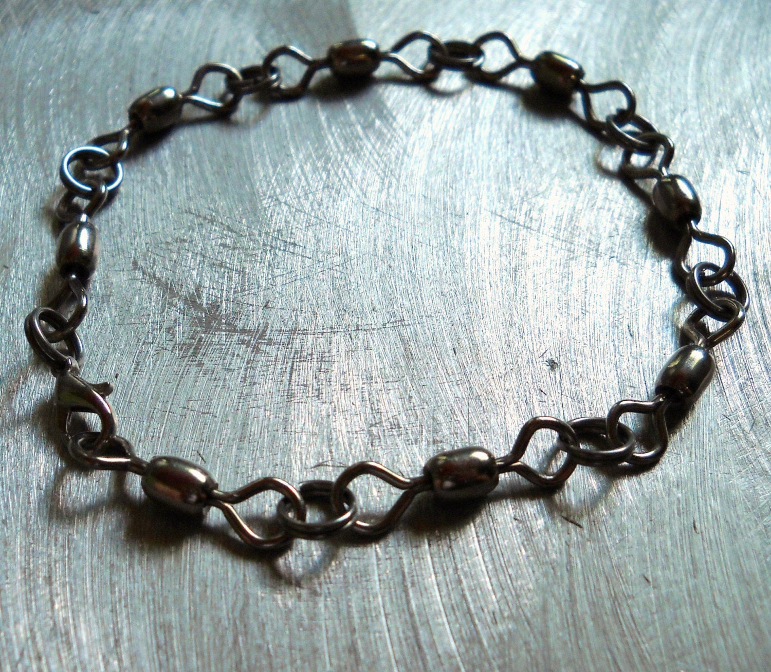 Silver Crane Swivel Bracelet Fishing Lure Jewelry