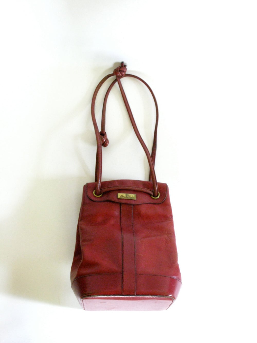 Etienne Aigner Purse / Red Leather Bucket Bag