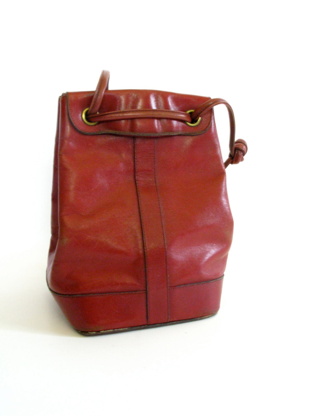 Etienne Aigner Purse / Red Leather Bucket Bag