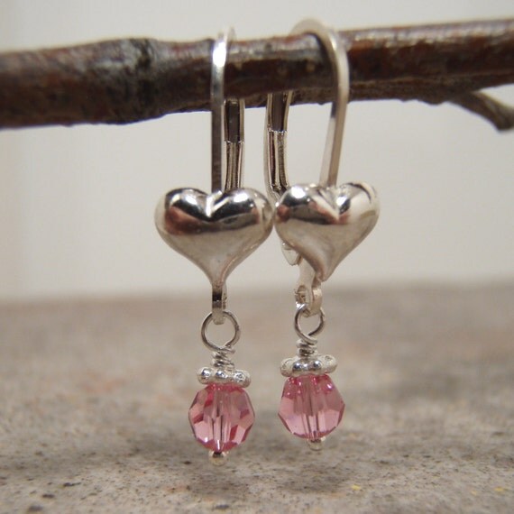 Little girl birthstone earrings Girl's earrings with