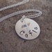 Cross and name necklace - First communion necklace - Hand stamped charm