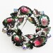 Large Tourmaline Green and Pink Brooch