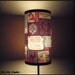 Just Like Mom's Lamp Shade - small - bohemian decor, vintage advertising,brown lamp,boho, patchwork lampshade, french decor, retro lampshade
