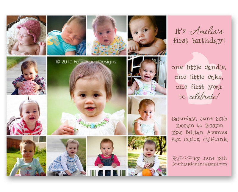 Photo Collage Birthday Invitations 2