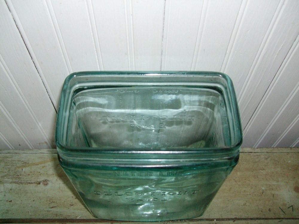 Vintage Large Aqua Glass Battery Jar