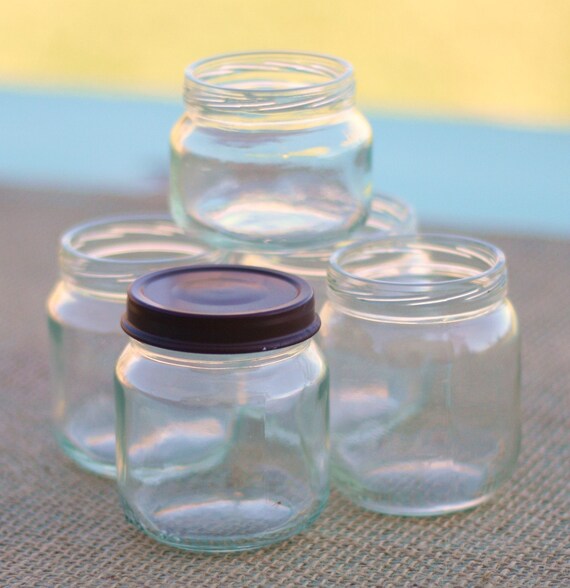 SET of 25 Upcycled Recycled Little Glass Jars With by braggingbags