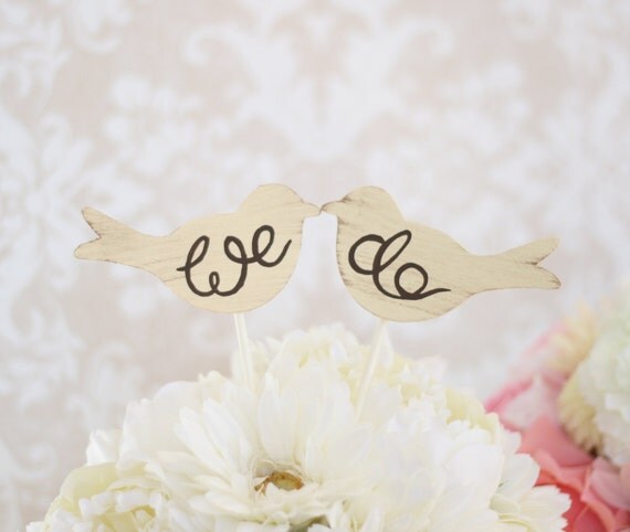 Wedding Cake Topper Love Birds Shabby Chic Wedding Decor (Item Number MMHDSR10017) by braggingbags