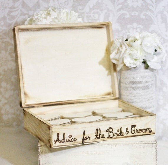 Items similar to Personalized Wood Rustic Guest Book Box Medium Size