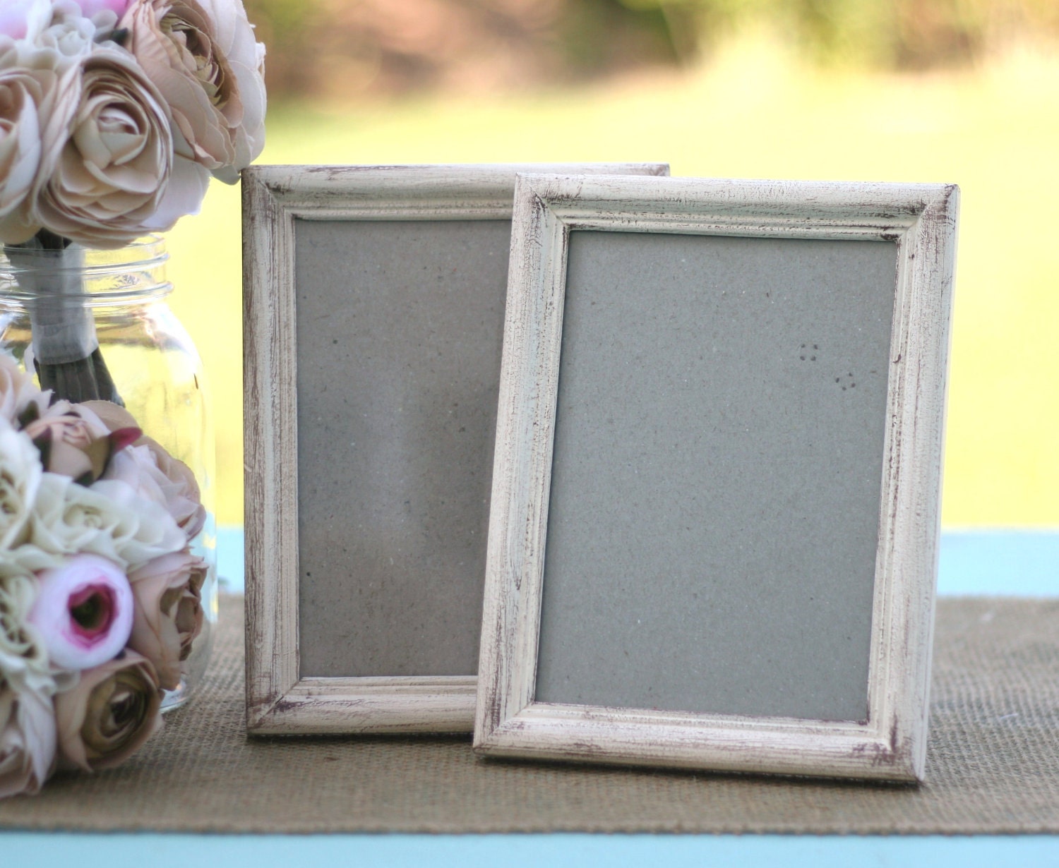 SET OF 2 Wedding Frames 5x7 Rustic Wedding item by braggingbags