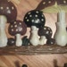 Vintage Mushroom Toadstool Painted Metal Coat Rack with Four Hooks