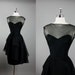 Vintage 1950s 50s Elegant Bombshell Organza Sophisticated Cocktail Party Dress S