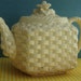 Cute Vintage Teapot with Basketweave Pattern - Pastel Yellow - Made in Japan