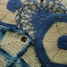 Cheerful Blue and White Vintage Crocheted Potholders - Six