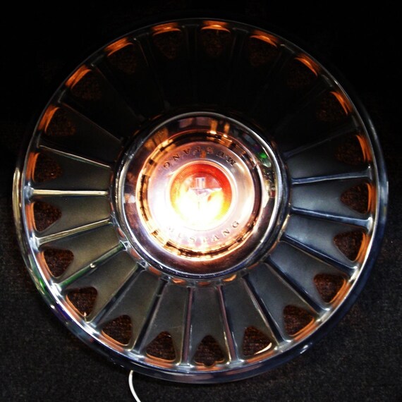 Hanging Lamp 1967 Ford Mustang Hubcap Lighting Wall Sconce