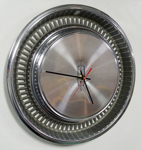 1972 Oldsmobile Hubcap Clock Olds Wall Clock by StarlingInk