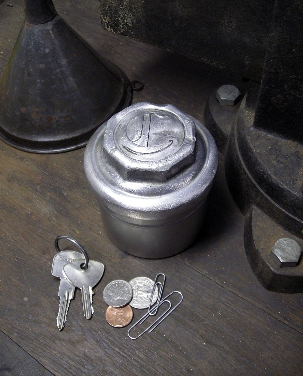 Vintage 1920's Chrysler Axle Cap Storage Box