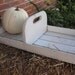 Vintage chippy white wood berry tote