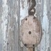 Vintage farm Pulley in pink paint