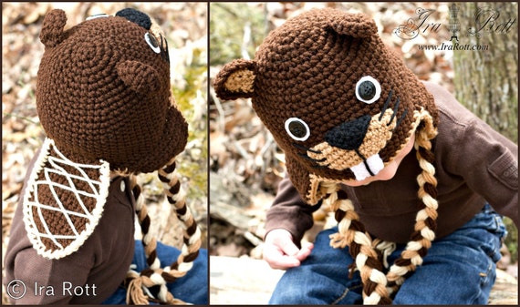 Items Similar To Canadian Beaver Hat With Ear Flaps For Boy Or Girl