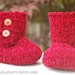 Red Burgundy Baby Girl Boots with buttons