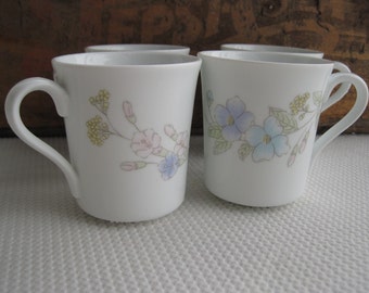 Vintage Pastel Bouquet by Corning Mugs set of 4