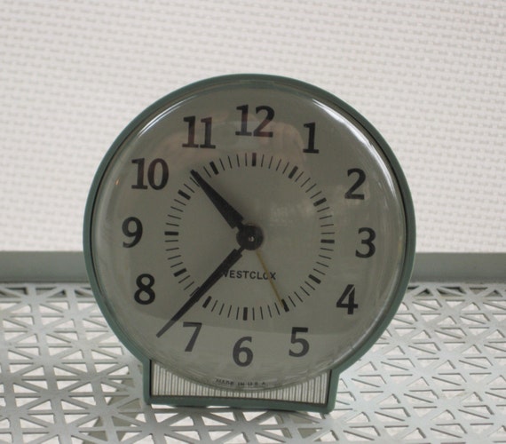 Vintage Wind Up Westclox Alarm Clock in Blue