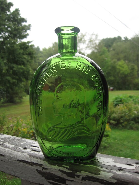 Vintage Washington Green Glass Bottle Wheaton