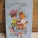 Vintage Have a Wonderful Trip Bon Voyage Greeting Card Colorful Flower Cart