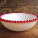 Vintage Red Beaded Milk Glass Bowl by Westmoreland
