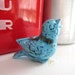 Vintage Aqua Blue Speckled Bird Crafting Supply