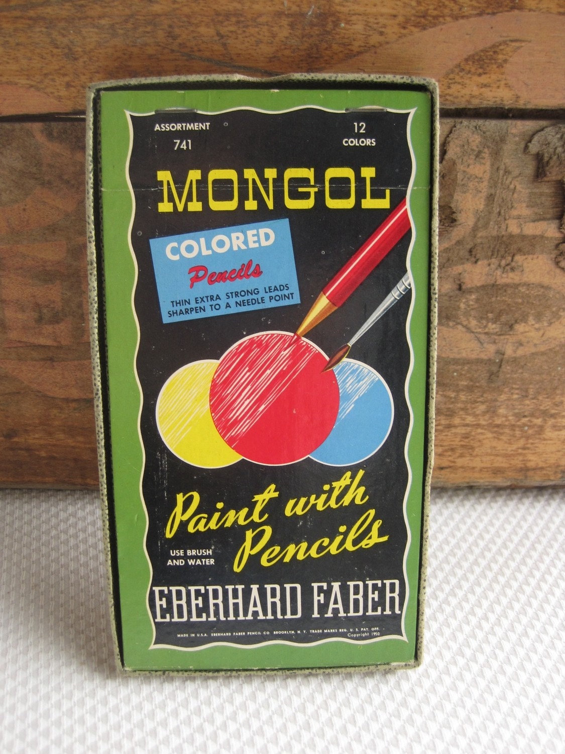 Vintage 1950 Eberhard Faber Mongol Colored Pencils by corrnucopia