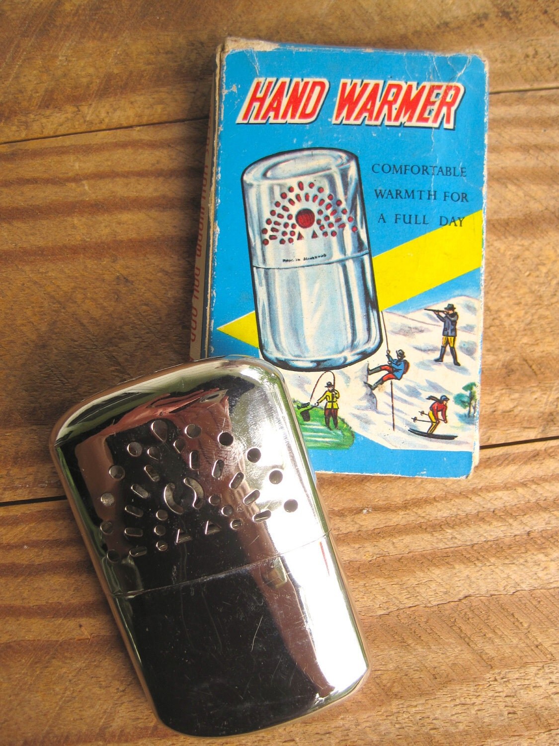 Vintage Hand Warmer Chrome Metal Made in Hong Kong