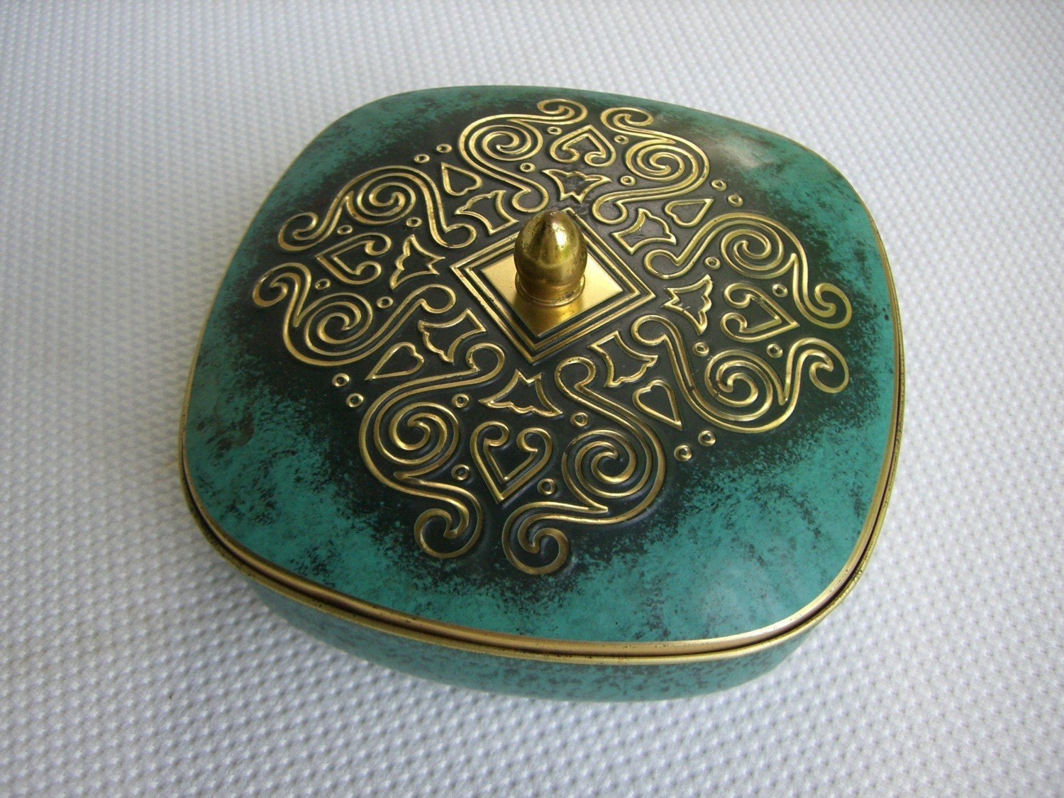 Vintage Embossed Decorative Tin Box