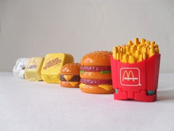 Set of 6 Vintage McDonald's Food Transformers