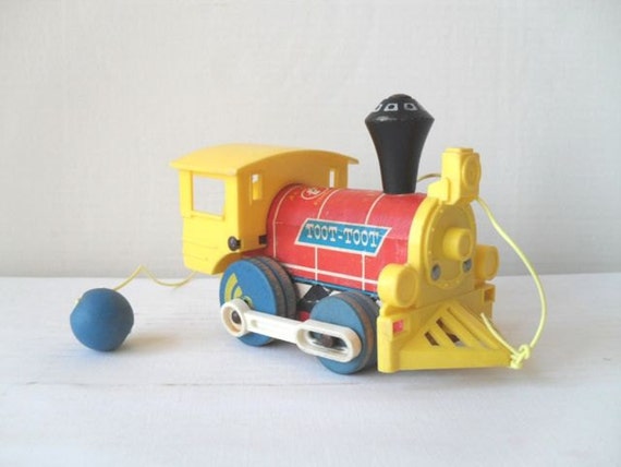 Vintage Train Toy Wooden Pull Toy Fisher Price by FlyingAce