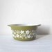 Olive Green Pyrex Baking Dish Spring Blossoms