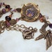 Purple Lampwork Necklace Victorian Style Antique Brass Butterfly 'The Secret Garden'