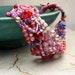 Beadwork Bracelet, Freeform Peyote, Pink, Purple, Lavender, Red, Coral, Copper Starfish Clasp