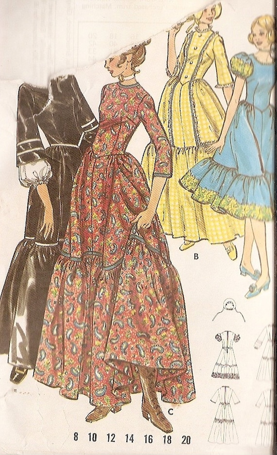 sewing pattern size 12 REENACTMENT COLONIAL by nancesnostalgia