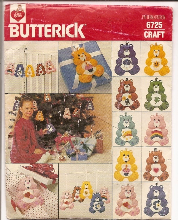 CARE BEAR vintage Butterick sewing pattern 6725 by nancesnostalgia