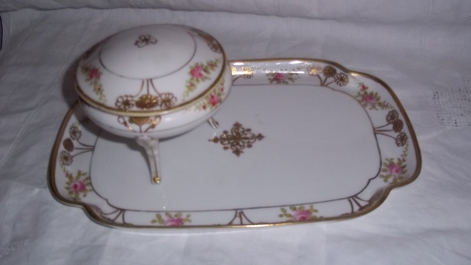 NIPPON dresser vanity set 2 pieces vintage hand by nancesnostalgia