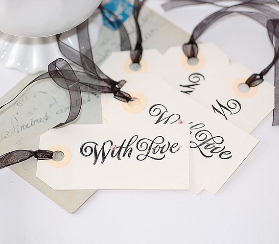 Items similar to With Love Gift Tags on Etsy