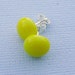 Bright Yellow Sterling Silver Glass Studs (172)
