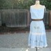 Vintage 1970's Mexican Embroidered Baby Blue Cotton Shift Dress - Frida Kahlo - Size Large / XLarge