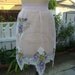 Vintage 1950s Apron - Lilac And White Floral With Handkerchief Hem - Homemade