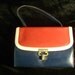Vintage 1960 Hill and Dale Red White And Blue Vinyl Purse Bag